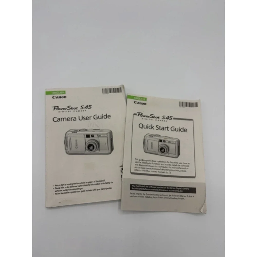 Canon Powershot S45 Digital Camera User Guide Quick Start Guide Manuals Booklets